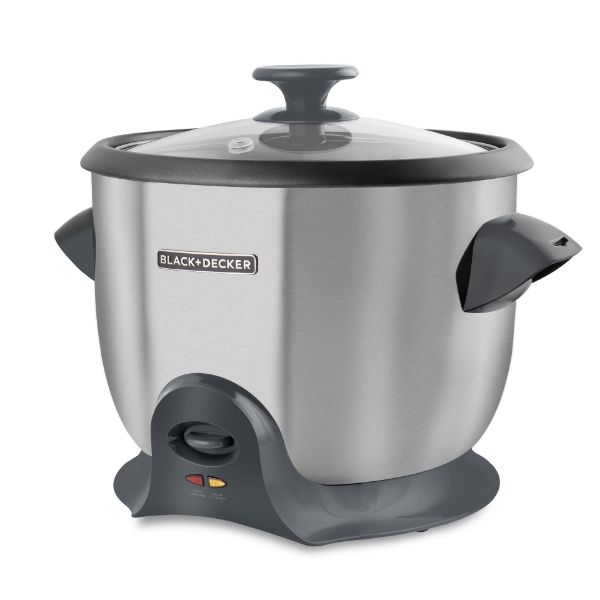 Imagen de Olla arrocera Black Decker 10 tazas RC620SS acero inox antiad/vaporera deluxe 