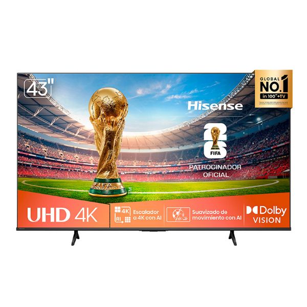 Imagen de Pantalla LED 43" HISENSE, 43A6NV SM4K GOOGLE TV.
